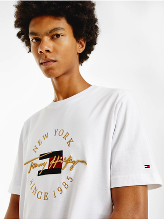 Bílé pánské vzorované tričko Tommy Hilfiger