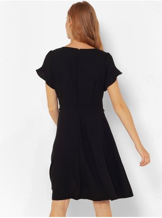 Čierne šaty s ozdobnou mašľou CAMAIEU