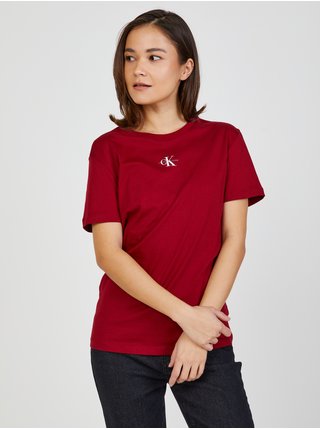 Červené dámske tričko Calvin Klein Micro Monogram
