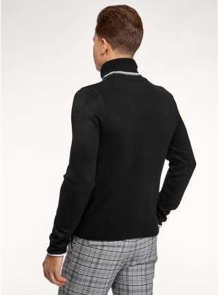 Černý pánský pletený svetr OODJI