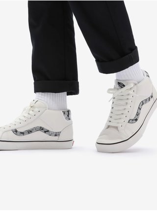 Bílé kožené kotníkové boty VANS Mid Skool