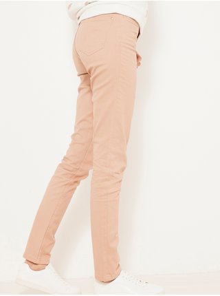 Světle růžové slim fit kalhoty CAMAIEU