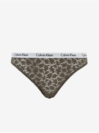 Tmavě hnědé krajkové kalhotky Calvin Klein Underwear