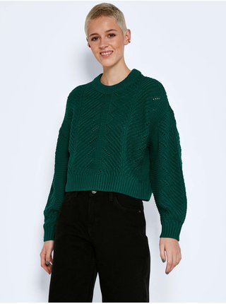 Zelený rebrovaný sveter Noisy May Yan