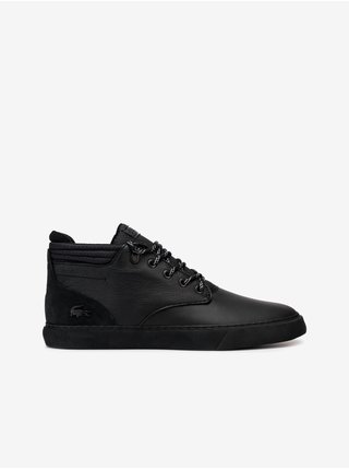 Čierne pánske kožené členkové topánky Lacoste
