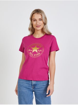 Tmavě růžové dámské tričko Converse