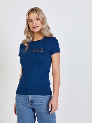 Tmavě modré dámské tričko Guess Kimetz