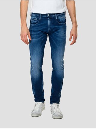 Tmavomodré pánske slim fit rifle Replay