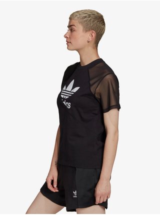 Čierne dámske tričko s potlačou adidas Originals