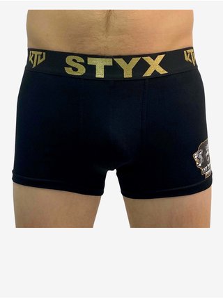 Pánské boxerky Styx / KTV sportovní guma černé - černá guma
