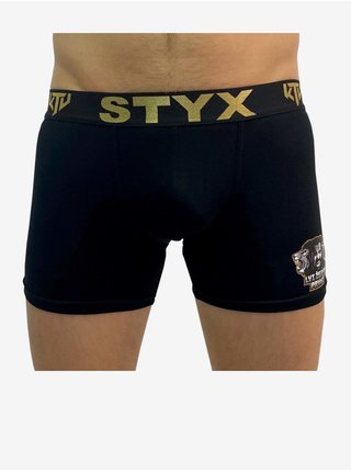 Pánské boxerky Styx / KTV long sportovní guma černé - černá guma