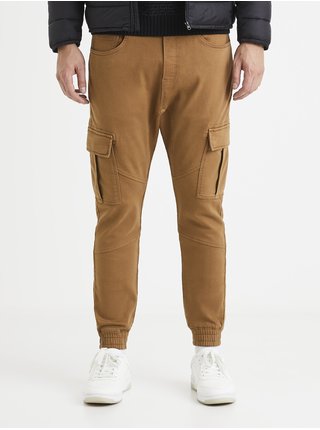Hnědé pánské kalhoty s kapsami Celio Vokit