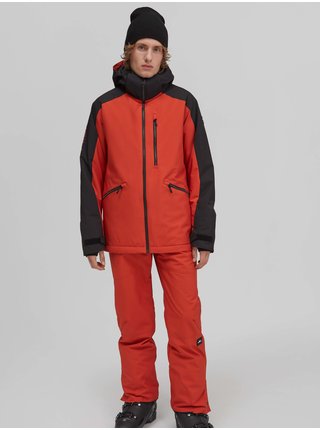 Čierno-tehlová pánska športová zimná bunda s kapucou O'Neill Diabase Jacket