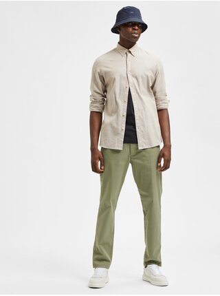 Svetlozelené chino nohavice Selected Homme