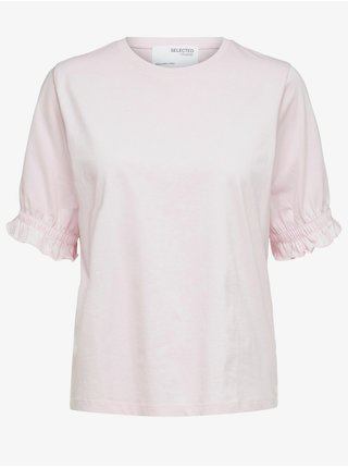 Světle růžové tričko Selected Femme