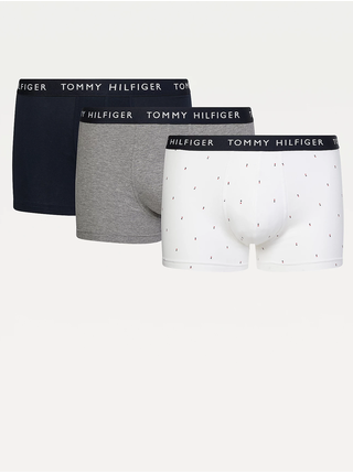 Sada tří pánských boxerek v bílé, modré a šedé barvě Tommy Hilfiger Underwear