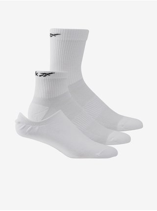 Sada troch párov ponožiek v bielej farbe Reebok