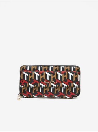 Čierna dámska vzorovaná veľká peňaženka Tommy Hilfiger