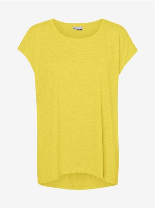 Žluté prodloužené basic tričko Noisy May Mathilde