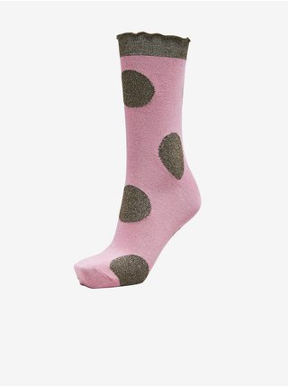 Ružové bodkované ponožky Selected Femme Vida