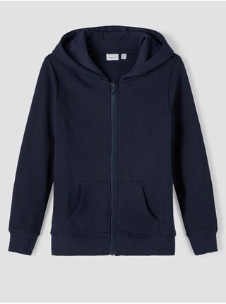 Tmavě modrá klučičí mikina s kapucí name it Nesweat