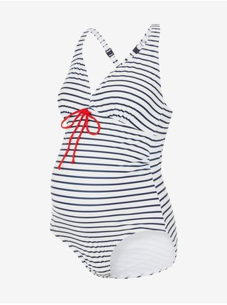 Čierno-biele pruhované tehotenské jednodielne plavky Mama.licious New Josefine