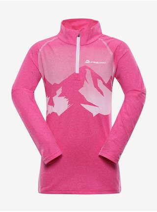 Růžové dětské vzorované sportovní tričko Alpine Pro NEVEO 6