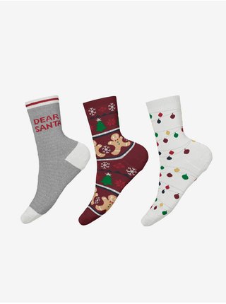 Sada tří párů dětských vánočních ponožek name it 