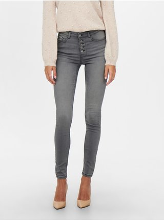Světle šedé skinny fit džíny s vyšisovaným efektem Jacqueline de Yong New Nikki