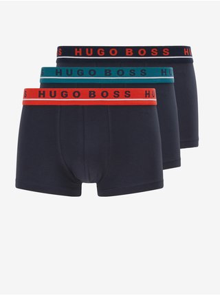Sada troch pánskych boxeriek v tmavomodrej farbe HUGO BOSS