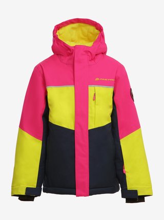 Dětská lyžařská bunda s membránou ptx ALPINE PRO SARDARO 4 - růžová-žlutá-černá