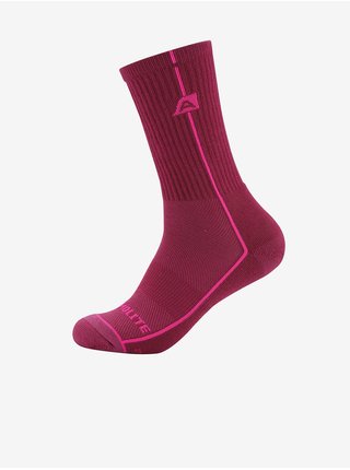 Tmavě růžové unisex ponožky s antibakteriální úpravou ALPINE PRO BANFF 2