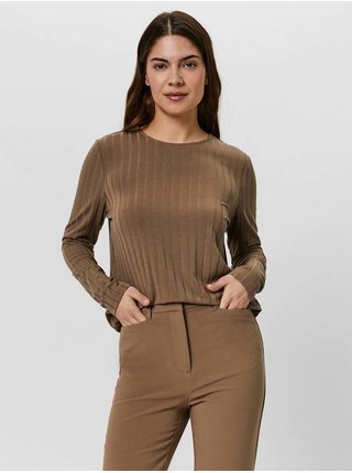 Tričká s dlhým rukávom pre ženy VERO MODA - hnedá