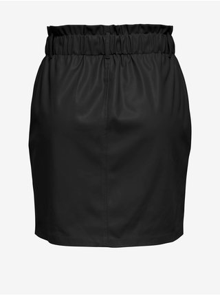Čierna dámska koženková krátka sukňa ONLY Maureen