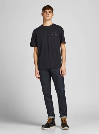 Černé vzorované tričko Jack & Jones Comfort Photo