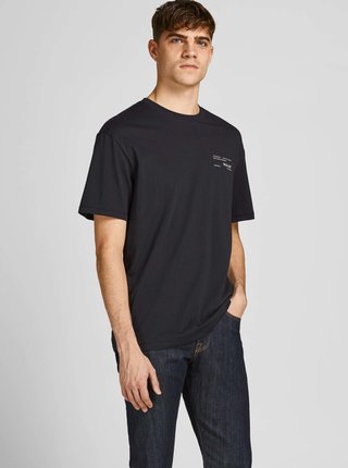 Čierne vzorované tričko Jack & Jones Comfort Photo