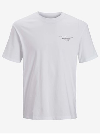 Bílé vzorované tričko Jack & Jones Comfort Photo