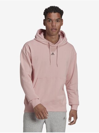 Starorůžová pánská mikina s kapucí adidas Performance