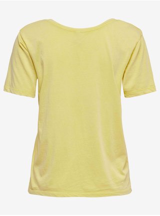 Žlté basic tričko Jacqueline de Yong Farock