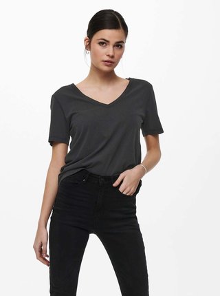 Černé basic tričko Jacqueline de Yong Farock