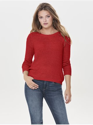 Červený dámsky rebrovaný sveter ONLY Geena