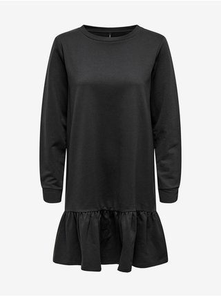 Tmavě šedé dámské mikinové šaty s volánem ONLY Dreamer
