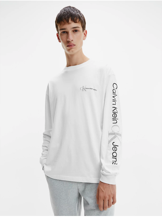 Biele pánske tričko s potlačou Calvin Klein