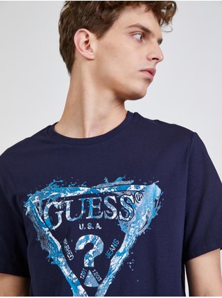 Modré pánské tričko Guess