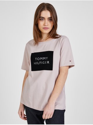 Svetloružové tričko s potlačou Tommy Hilfiger