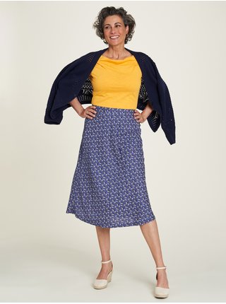 Fialová dámská vzorovaná midi sukně Tranquillo