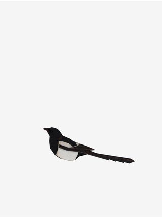 Bílo-černá dřevěná brož s motivem BeWooden Magpie Brooch