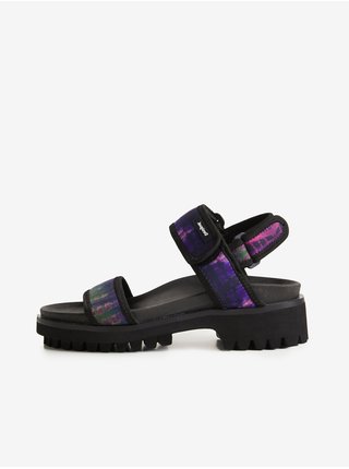 Fialovo-černé dámské sandály Desigual Track Sandal