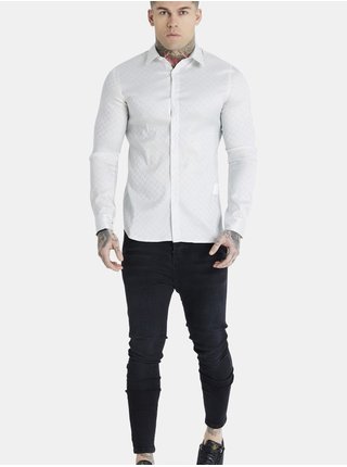 Bílá pánská košile SikSilk SHIRT MONOGRAM x MESSI