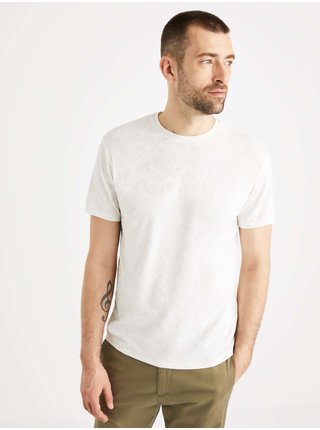 Bílé pánské basic tričko Celio Tejacko 